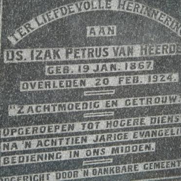 HEERDEN Izak Petrus, van 1867-1924
