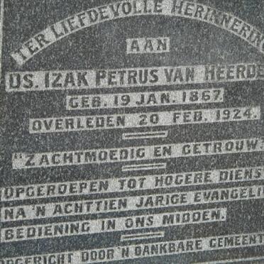 HEERDEN Izak Petrus, van 1867-1924