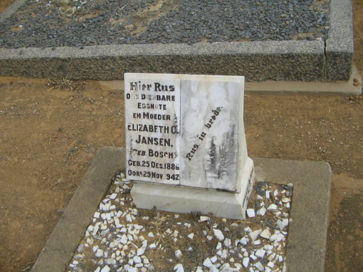 JANSEN Elizabeth C, nee BOSCH 1886-1942