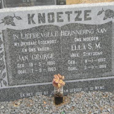 KNOETZE Jan George 1890-1963 &amp; Ella S.M. STRYDOM 1892-1966