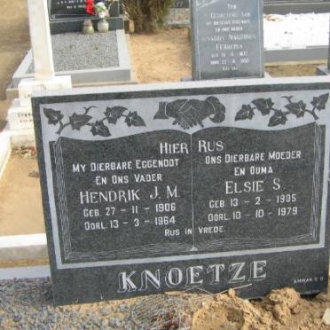KNOETZE Hendrik J.M. 1906-1964 &amp; Elsie S. 1905-1979
