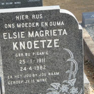 KNOETZE Elsie Magrieta geb DU PISANIE 1911-1982