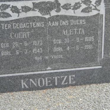 KNOETZE Coert 1873-1943 &amp; Aletta 1885-1961