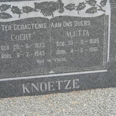 KNOETZE Coert 1873-1943 &amp; Aletta 1885-1961