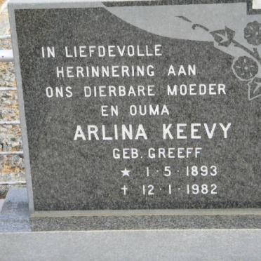KEEVY Arlina geb GREEFF 1893-1982