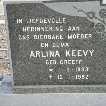 KEEVY Arlina geb GREEFF 1893-1982