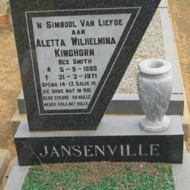 KINGHORN Aletta Wihelmina nee SMITH 1898-1971