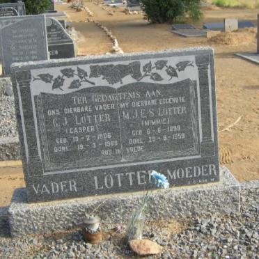 LÖTTER C.J. 1906-1968 &amp; M.J.E.S. 1899-1959