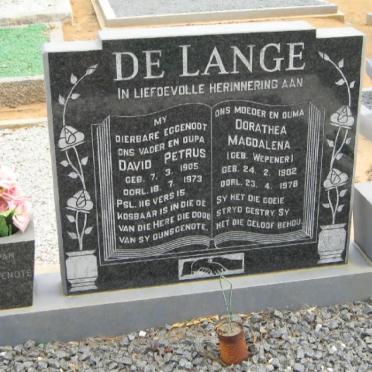 LANGE David Petrus, de 1905-1973 &amp; Dorathea Magdalena WEPENER 1902-1978