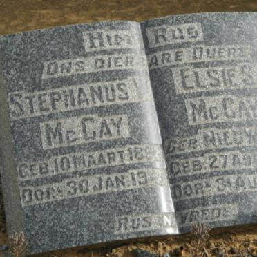 McCAY Stephanus W. 188?-197? &amp; Elsie S. NIEUW???