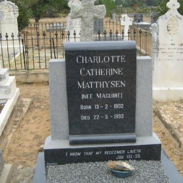 MATTHYSEN Charlotte Catherine nee MAGUIRE 1902-1993