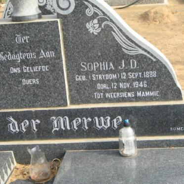MERWE Floris Johannes, van der 1887-1955 &amp; Sophia J.D. STRYDOM 1888-1946