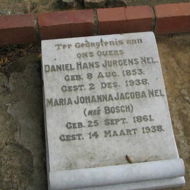 NEL Daniel Hans Jurgens 1853-1938 &amp; Maria Johanna Jacoba BOSCH 1861-1938