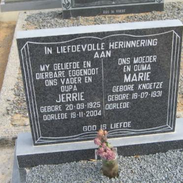 NEL Jerrie 1925-2004 &amp; Marie KNOETZE 1931-