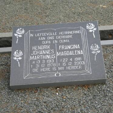 OELOFSE Hendrik Johannes Marthinus 1913-1978 &amp; Francina Magdalena 1918-2003