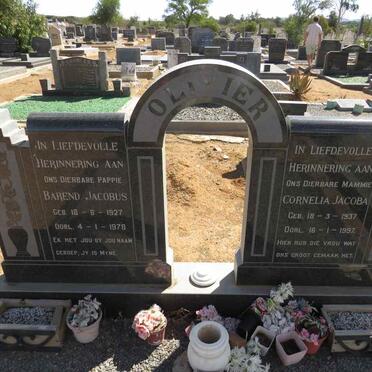 OLIVIER Barend Jacobus 1927-1978 & Cornelia Jacoba 1937-1997