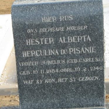 PISANIE Hester Alberta Herculina, du voorheen JUBELIUS geb CARELSE 1884-1940