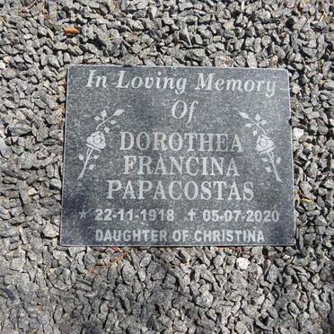 PAPACOSTAS Dorothea Francina 1918-2020