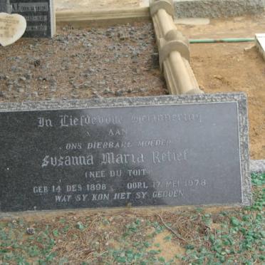 RETIEF Susanna Maria nee DU TOIT 1898-1978