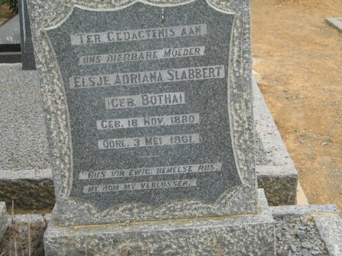 SLABBERT Elsje Adriana nee BOTHA 1880-1961