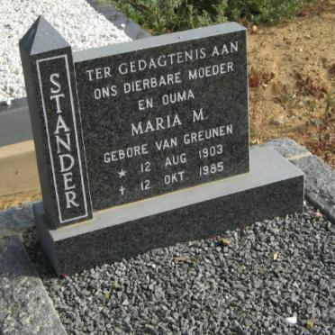 STANDER Maria M. nee van GREUNEN 1903-1985
