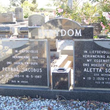 STRYDOM Petrus Jacobus 1915-1987 &amp; Aletta Sophia WEPENER 1926-1981