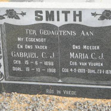 SMITH Gabriel C.J. 1898-1968 &amp; Maria C.J.VAN STAADEN 1909-1976
