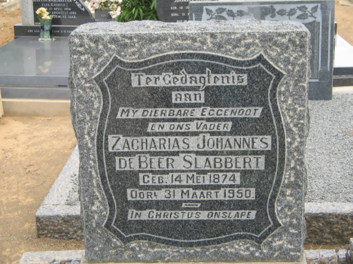 SLABBERT Zacharias Johannes de Beer 1874-1950
