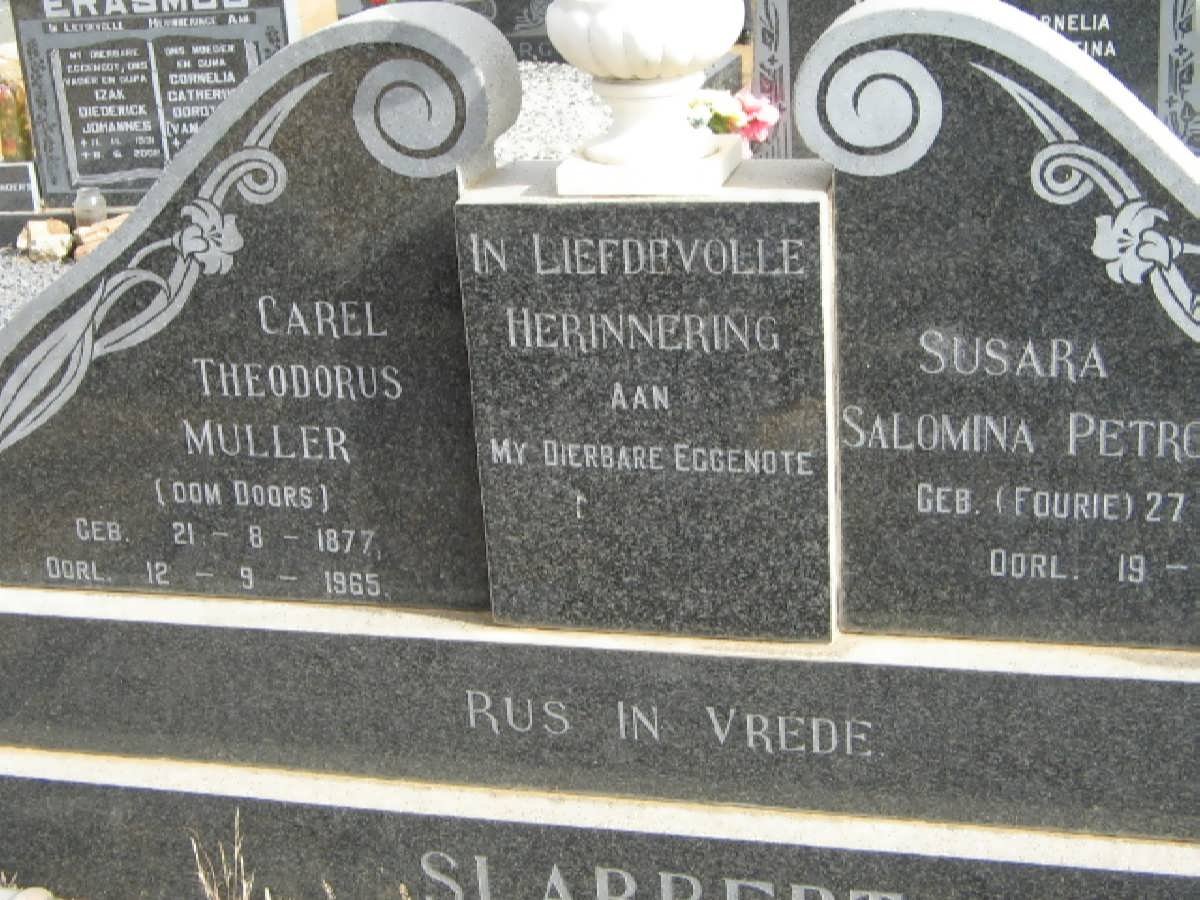 SLABBERT Carel Theodorus Muller 1877-1965 &amp; Susara Salomina Petronella FOURIE 1880-1962