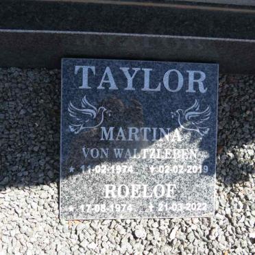 TAYLOR Roelof 1974-2022 & Martina VON WALTZLEBEN 1974-2019