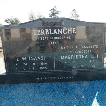 TERBLANCHE I.W. 1914-1994 &amp; Magrietha L.I. 1914-1980