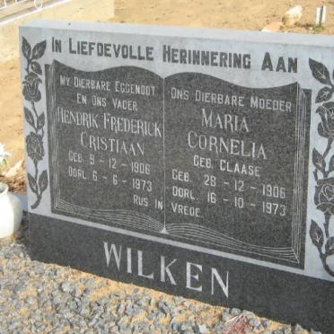 WILKEN Hendrik Frederick Christiaan 1906-1973 &amp; Maria Cornelia CLAASE 1906-1973