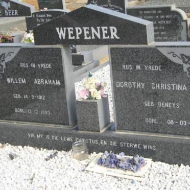 WEPENER Willem Abraham 1912-1993 &amp; Dorothy Christina DENEYS -2003
