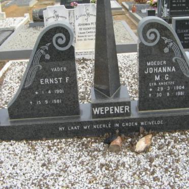 WEPENER Ernst F. 1901-1981 &amp; Johanna M.G. 1904-1981
