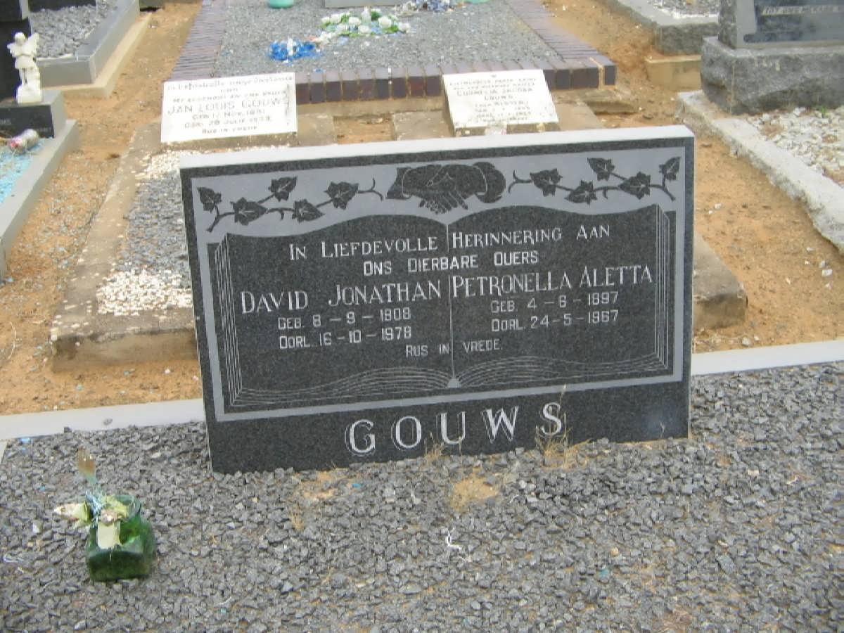 GOUWS David Jonathan &amp; Petronella Aletta 1897-1967