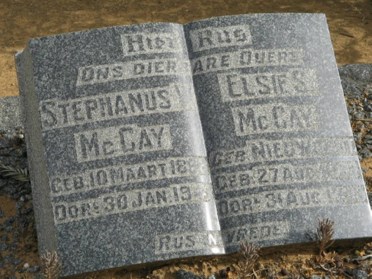 McCAY Stephanus W. 188?-197? &amp; Elsie S. NIEUW???