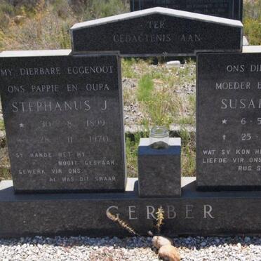 GERBER Stephanus J. 1899-1970 &amp; Susarah M. 1907-1981