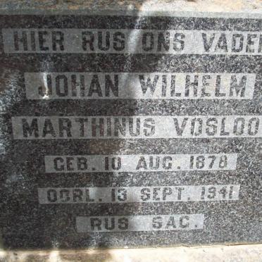 VOSLOO Johan Wilhelm Marthinus 1878-1941