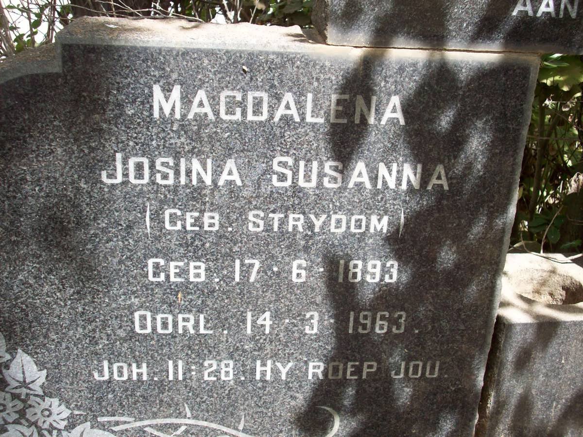 STRYDOM Magdalena Josina Susanna nee STRYDOM 1893-1963