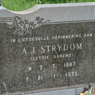 STRYDOM A.J. nee BAREND 1887-1973 