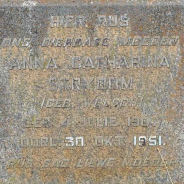 STRYDOM Anna Catharina nee WELSCH 1907-1951