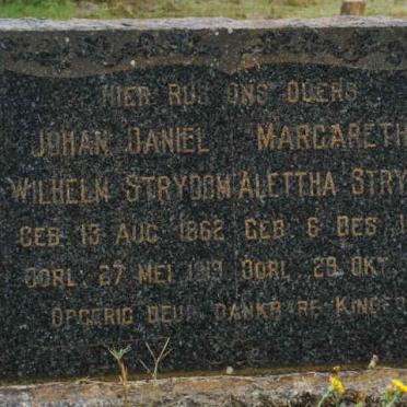 STRYDOM Johan Daniel Wilhelm 1862-1919 &amp; Margaretha Alettha 1863-1937