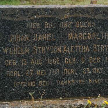 STRYDOM Johan Daniel Wilhelm 1862-1919 &amp; Margaretha Alettha 1863-1937