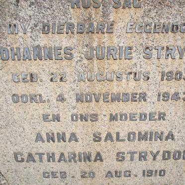STRYDOM Johannes Jurie 1903-1943 &amp; Anna Salomina Catharina 1910-1955