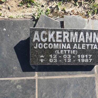 ACKERMANN Jocomina Aletta 1917-1987