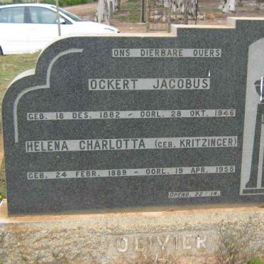 OLIVIER Ockert Jacobus 1882-1946 &amp; Helena Charlotta KRITZINGER 1889-1955