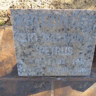 KRITZINGER Gert Marthinus 1928-2004