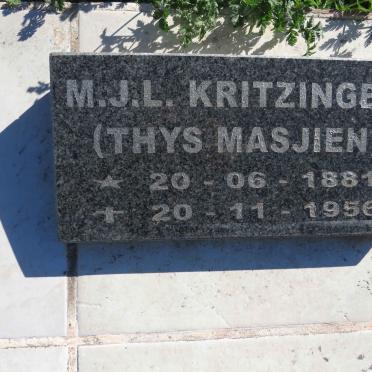 KRITZINGER M.J.L. 1881-1956
