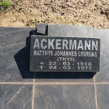 ACKERMANN Matthys Johannes Lourens 1918-1977