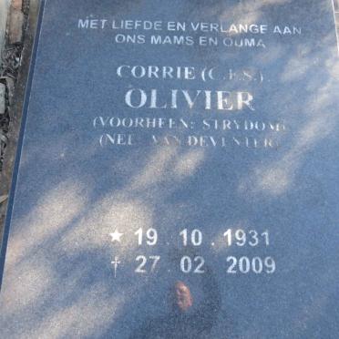 OLIVIER C.K.S. formerly STRYDOM nee VAN DEVENTER 1931-2009